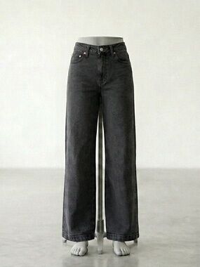 Wide Leg GAP High-Rise Jeans - Charcoal-Black